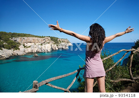 woman happy on paradise woman happy on paradise 9354118