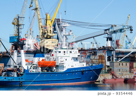 ship at seaport ship at seaport 9354446