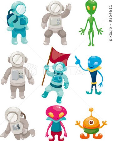 alien and astronaut icons 9354611