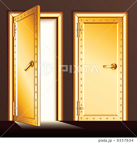Golden Vault Door. Vector Illustration 9357634
