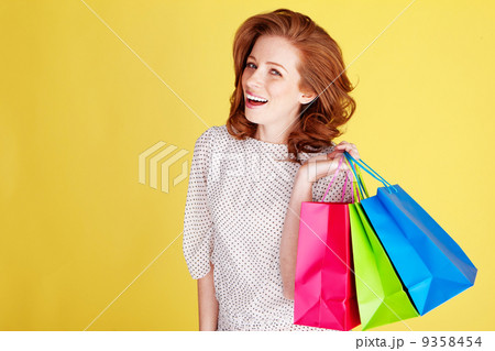 Laughing Woman Out Shopping 9358454