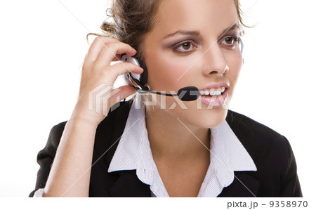 Young woman with headphone on white background Young woman with headphone on white background 9358970