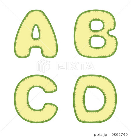 Vector stitched A B C D letters 9362749