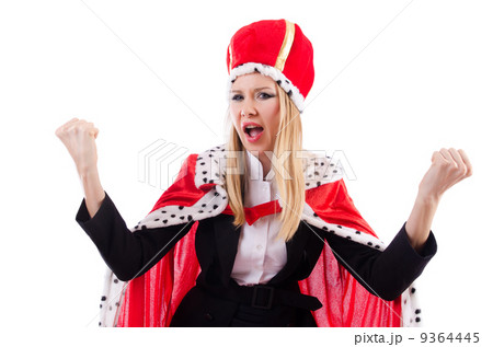 Businesswoman in royal suit isolated on white 9364445