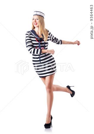 Woman sailor isolated on the white background Woman sailor isolated on the white background 9364463