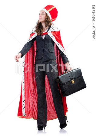 Queen businesswoman isolated on the white 9364591