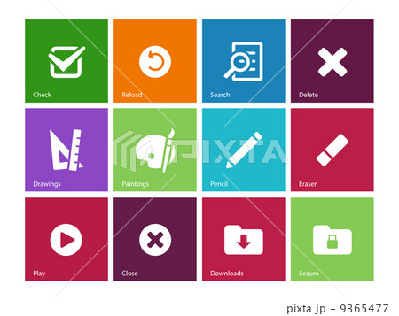 Application interface icons on color background. Application interface icons on color background. 9365477