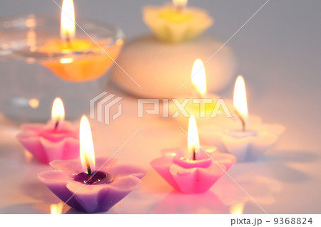 flower candles isolated in white background flower candles isolated in white background 9368824