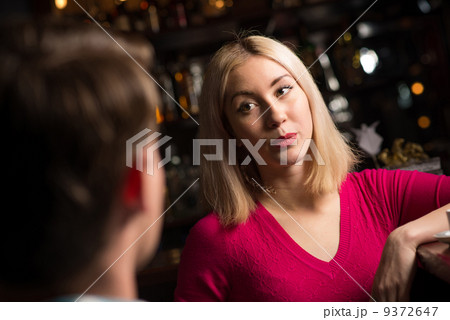 portrait of a nice woman at the bar 9372647
