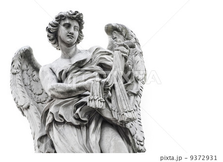 Statue of angel isolated on white background 9372931