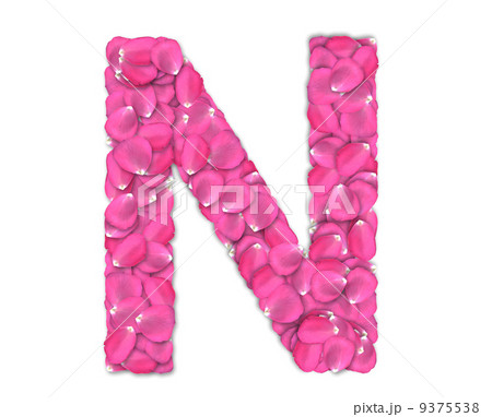 Font from rose petals 9375538