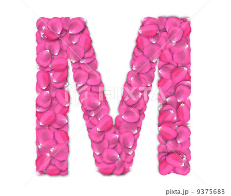 Font from rose petals 9375683