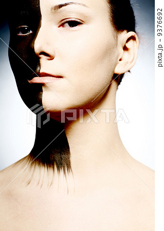 beauty with black and white color on body beauty with black and white color on body 9376692