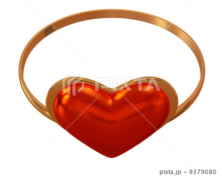 ring with a red heart 9379080