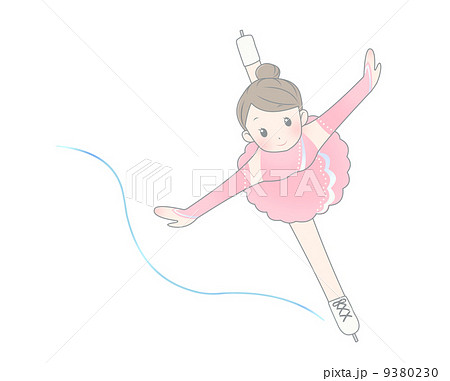 フィギュアスケート ピンクの衣装のイラスト素材