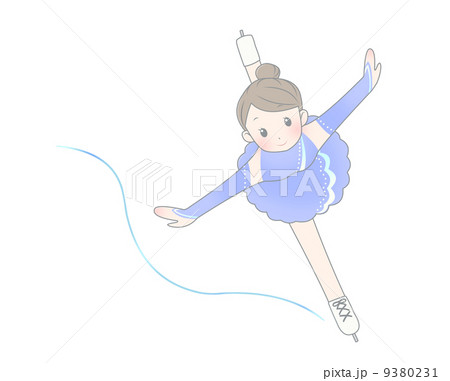 フィギュアスケート 青の衣装のイラスト素材