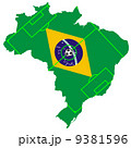 vector of soccer ball with map and flag of Brazil 9381596