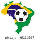 vector of soccer ball with map and flag of Brazil 9381597