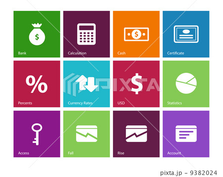 Economy icons on color background. 9382024