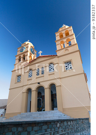 Yellow church and blue sky Yellow church and blue sky 9382337