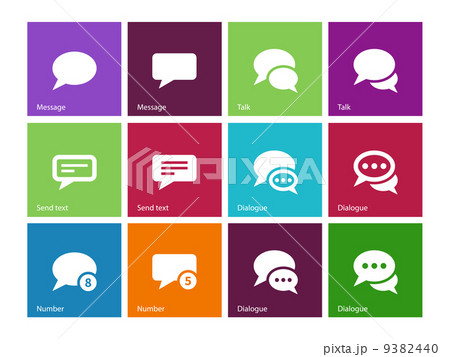 Message bubble icons on color background. 9382440