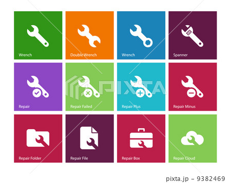 Repair Wrench icons on color background. Repair Wrench icons on color background. 9382469