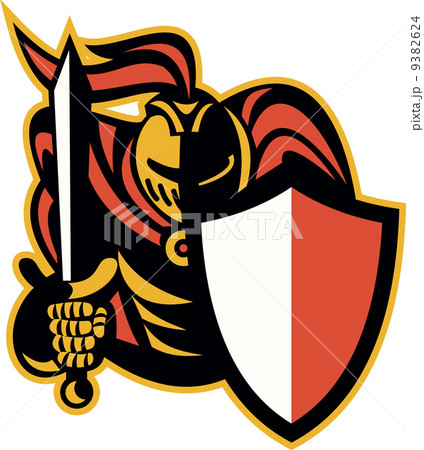 Knight With Sword And Shield Retro Knight With Sword And Shield Retro 9382624