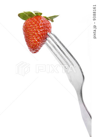 fork and fresh strawberry 9388161