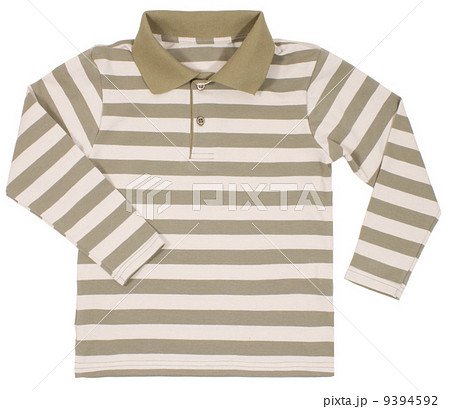 Striped polo shirt for children isolated on white Striped polo shirt for children isolated on white 9394592