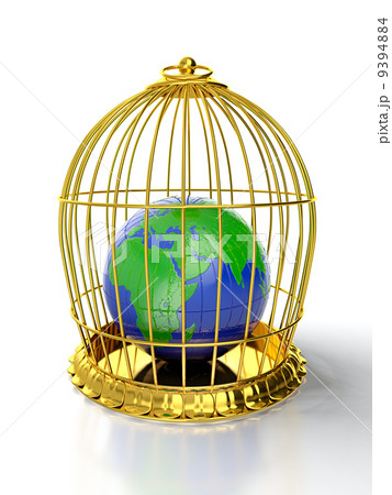 Earth in golden cage 9394884