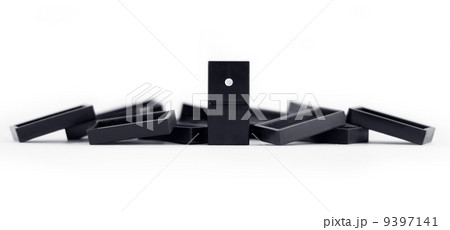 Domino effect concept with leader 9397141