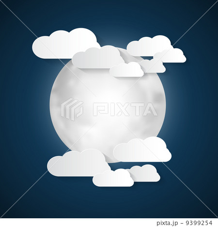 Abstract Vector Moon and Clouds 9399254