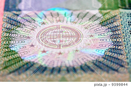 Schengen visa in passport. Fragment 9399844