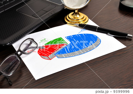 pie chart on paper pie chart on paper 9399996