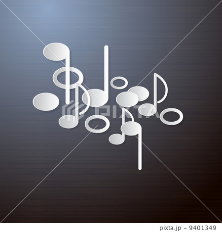 Abstract Music Background. Notes Made from Paper. 9401349