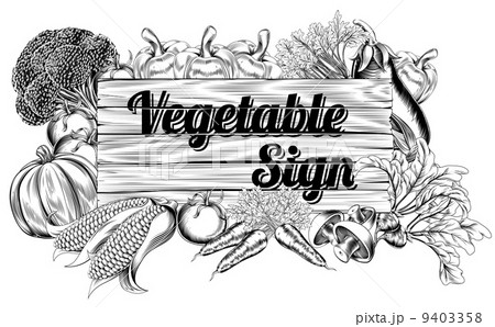 Vegetable produce sign 9403358