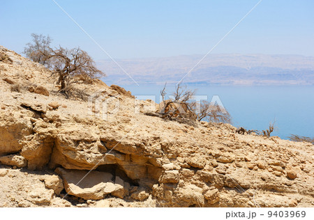 View of the Dead Sea from the slopes of the Judean mountains. 9403969