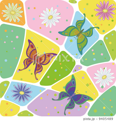 Seamless, flowers and butterflies 9405489