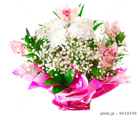 Colorful flowers bouquet isolated on white background 9410549