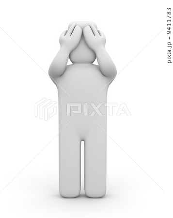 Hide face under hands 9411783