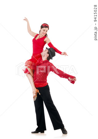 Pair of dancers isolated on the white Pair of dancers isolated on the white 9415028