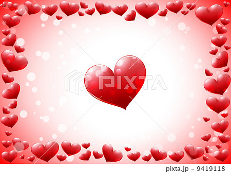 Glossy hearts frame 9419118