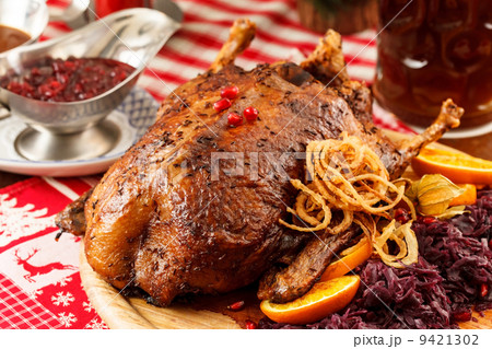 roasted duck on Christmas table roasted duck on Christmas table 9421302