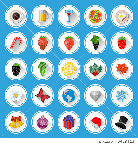 Flat icons and pictograms set. Vector illustration. Flat icons and pictograms set. Vector illustration. 9423313