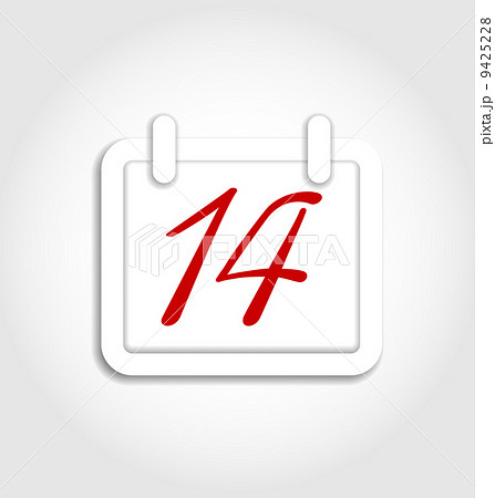 Calendar icon for Valentines day on 14th february 9425228
