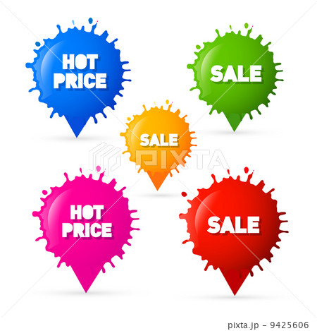 Colorful Vector Sale, Hot Price Blots, Splashes Tags Colorful Vector Sale, Hot Price Blots, Splashes Tags 9425606