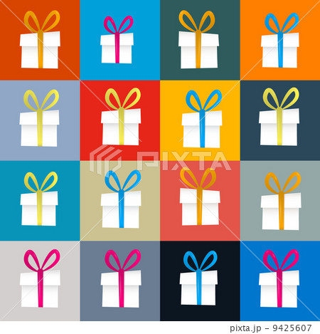Vector Retro Present Boxes Set 9425607