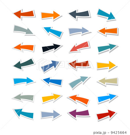 Paper Arrows Set Isolated on White Background Paper Arrows Set Isolated on White Background 9425664
