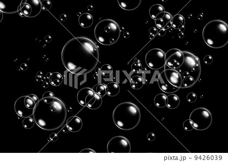 Drawing Soap Bubbles Isolated on a Black 9426039