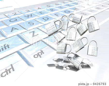 キーボードの上の鍵／セキュリティ 9426793